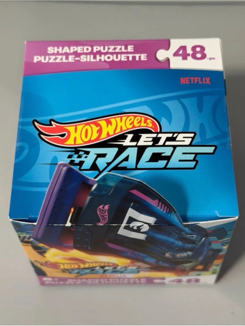 Hot Wheels Let's Race Shaped Puzzle - Blue & Purple (48 pcs) Treasure Hunt Logo🔥